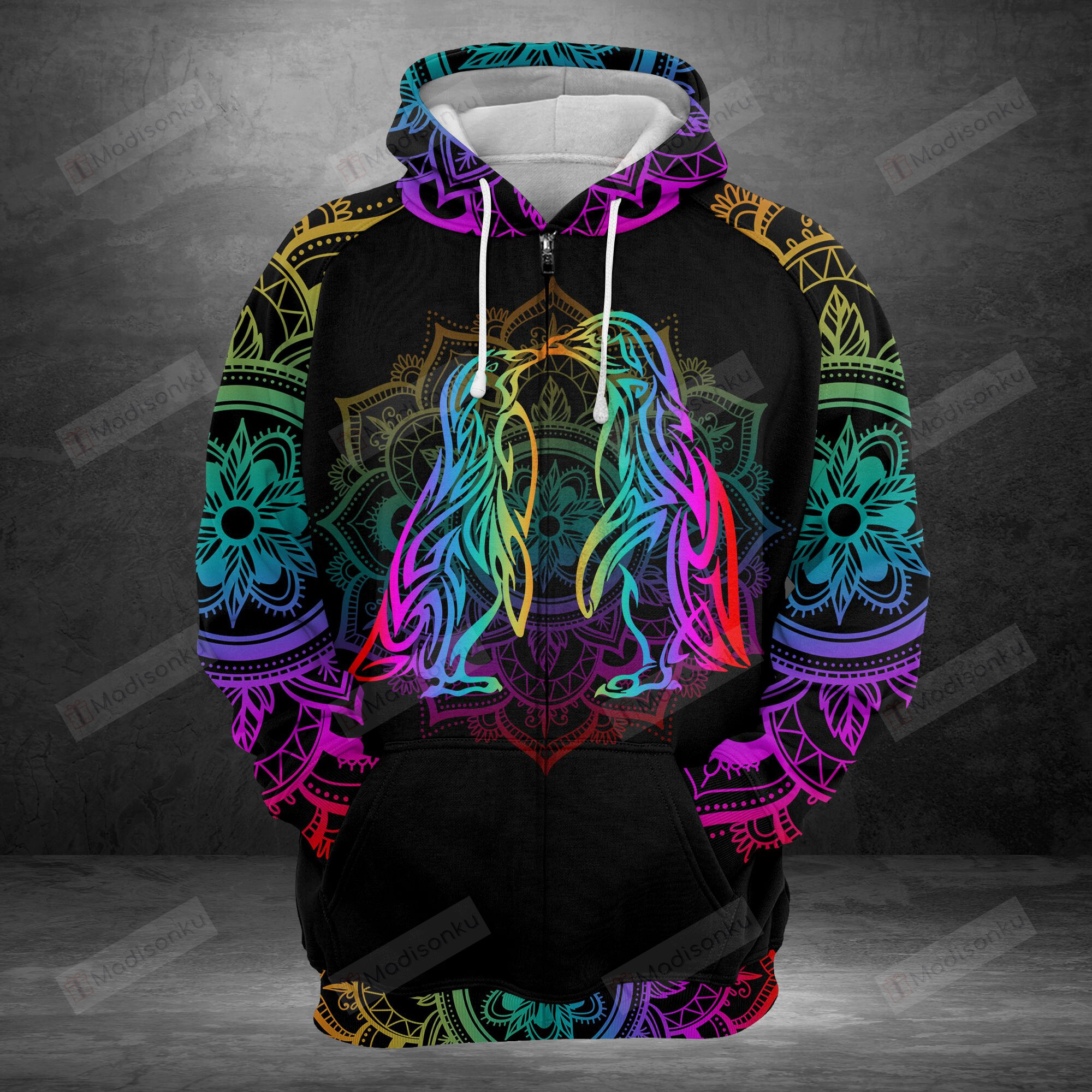 Penguin 3D All Over Print Hoodie, Zip-Up Hoodie