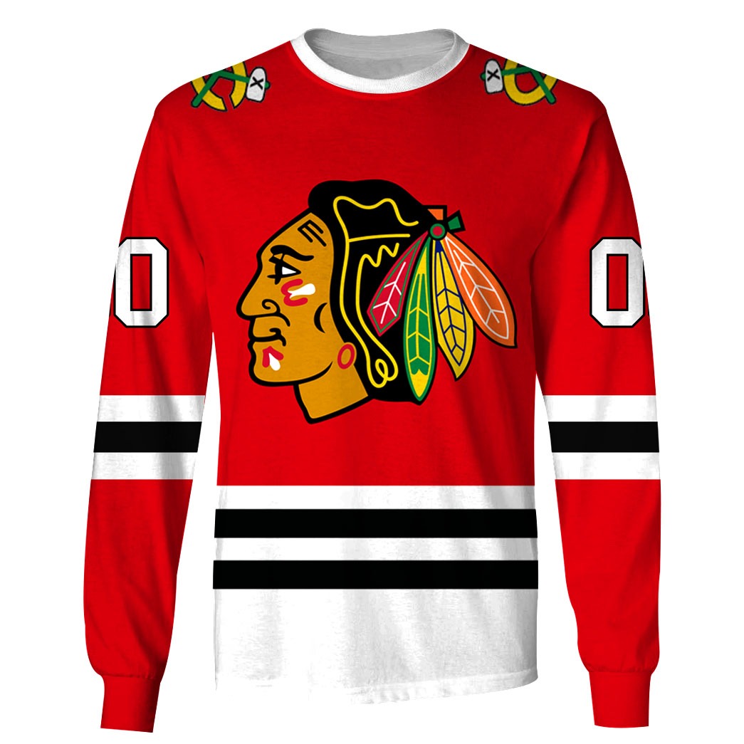 Chicago Blackhawks Custom Name Number 2020 Home Red Jersey Gift For Fan 3D Full Printing Sweatshirt