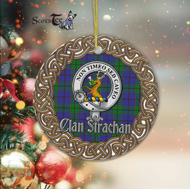 Strachan Celtic Ring Plaid Ornament Gift. Christmas Tree Ornament Tartan Ornament Great Christmas Ornaments Gift