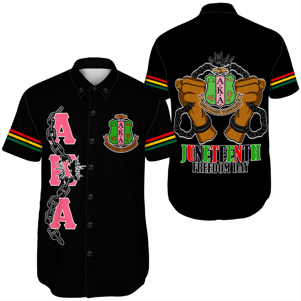 Alpha Kappa Alpha Happy Juneteenth Short Sleeve Shirt T09