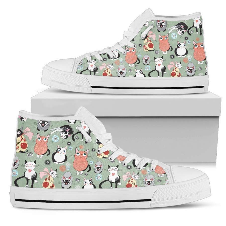 Cute Chubby Kitten Cats Women’s High Top Shoes HH11