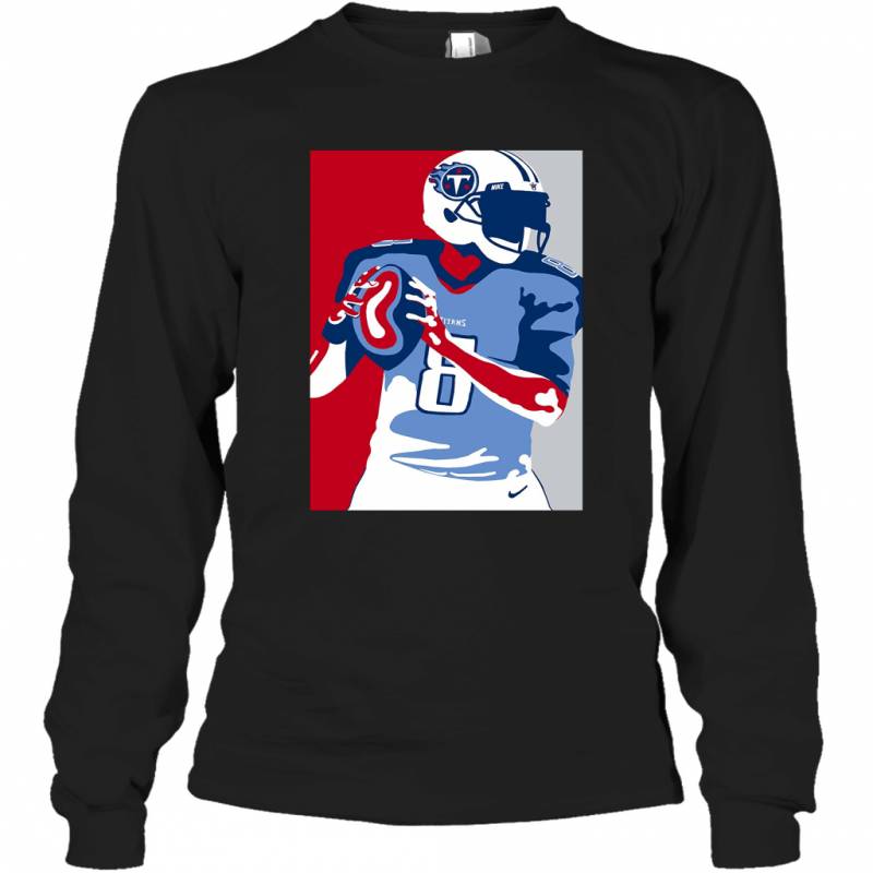 Tennessee Titans Marcus Mariota Portrait Sports Long Sleeve T-Shirt