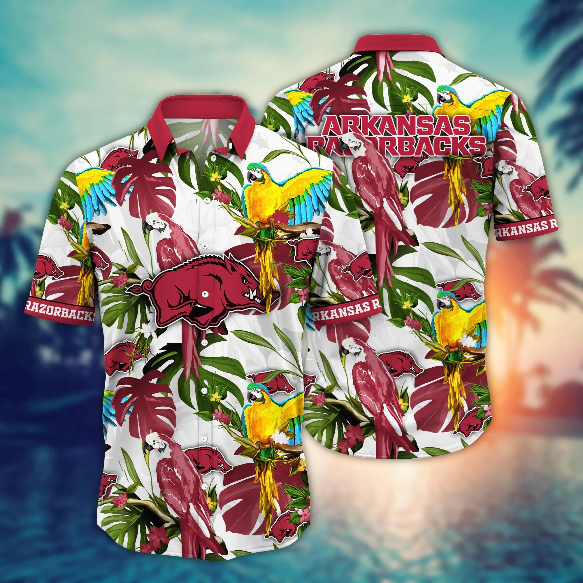 Arkansas Razorbacks NCCA Hawaiian Shirt Firefliestime Aloha Shirt