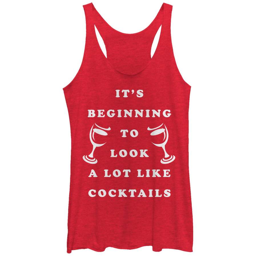 CHIN UP Women’s Christmas Cocktails Racerback Tank Top