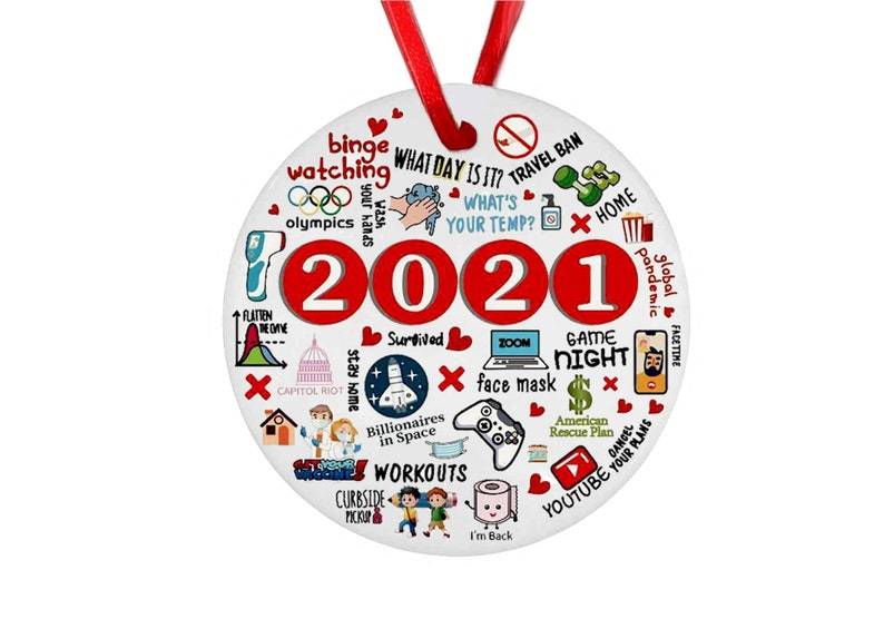 2021 Covid Ornament, Sanitizer Quarantine Ornament, Toilet Paper, Curbside Pick Up, Zoom Ornament