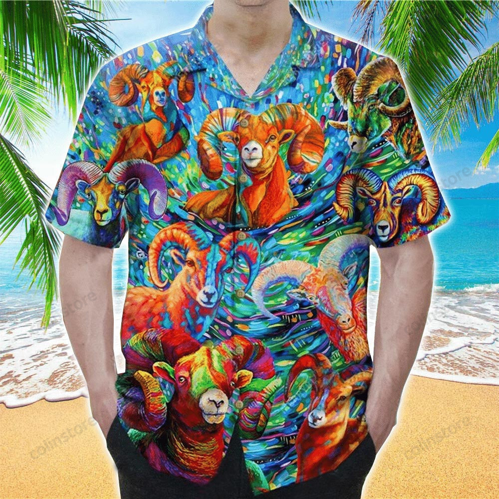 Amazing Goat Hawaii Shirt Aloha Tropical Sleeve Summer All Size Ha70706