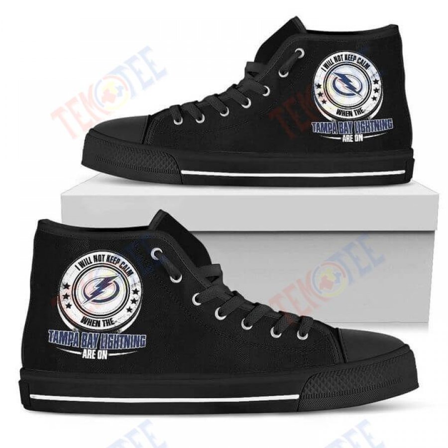 Mens Womens I Will Not Keep Calm Amazing Sporty Tampa Bay Lightning High Top Shoes TMT989