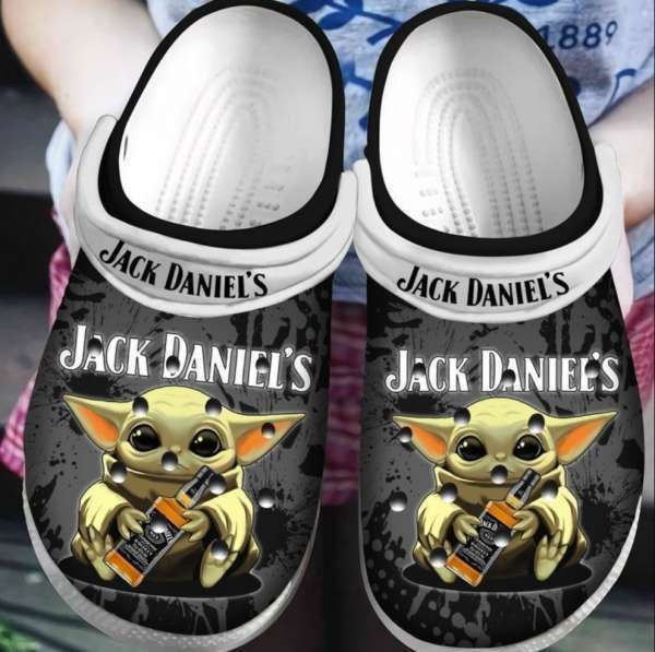 Baby Yoda Hug Jack Daniels clog Shoes