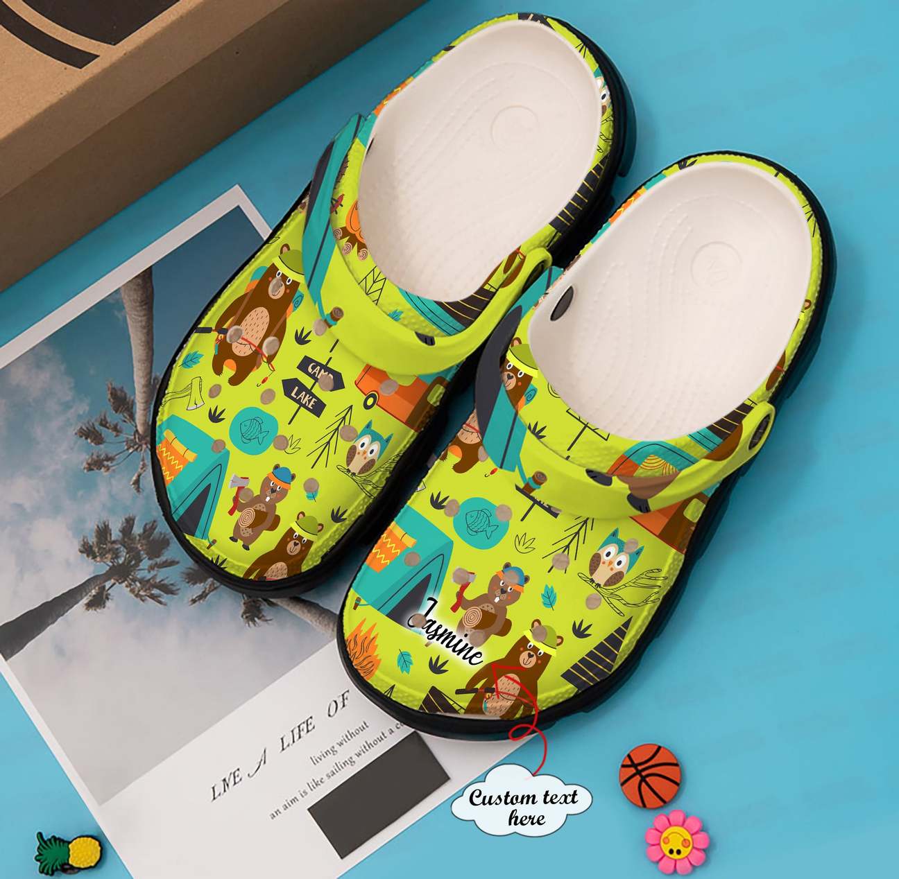 Camping Personalized Clog, Custom Name, Text, Color, Number Fashion Style For Women, Men, Kid, Print 3D Camping Bear