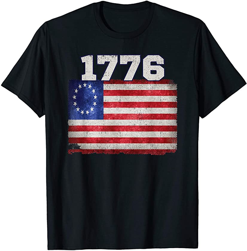 Betsy Ross 1776 Vintage Patriotic Flag American Victory T-Shirt