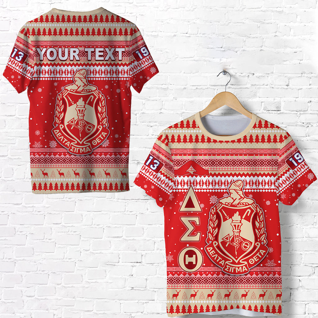 (Custom Personalised) Delta Sigma Theta Christmas T Shirt African Pattern Lt13