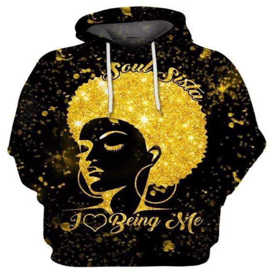 Black Girl Love Being Me Hoodie 3D All Over Print