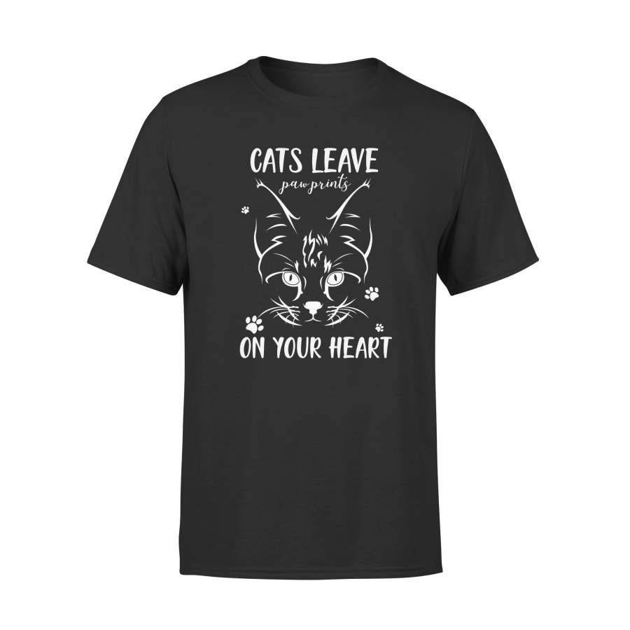 YOLOstuff Cat leave paw prints on your heart T-shirt – Sothwarm