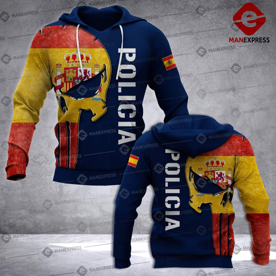 Spanish Police 3D printed hoodie URV Spain