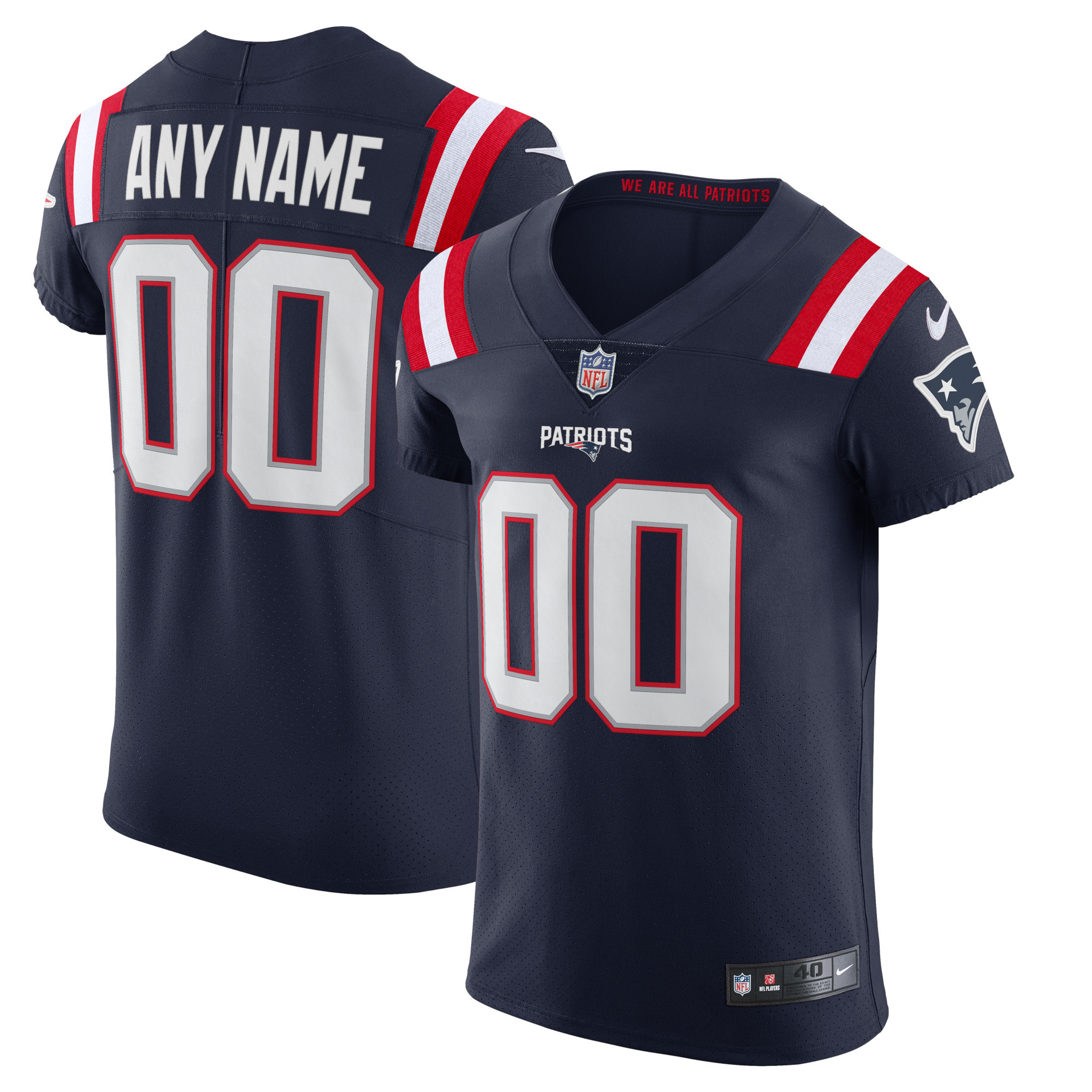 New England Patriots Vapor Elite Custom Jersey – Navy 2