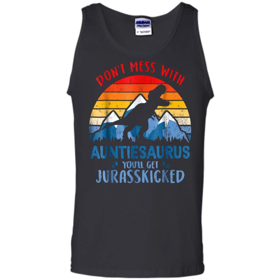 Vintage Don’t Mess With Auntiesaurus You’ll Jurasskicked Tee Tank Top