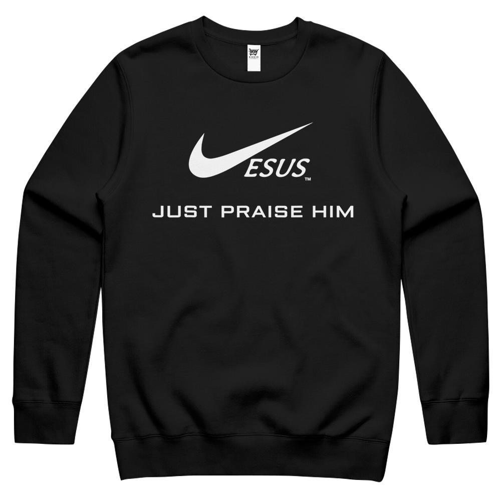 Jesus Just Praise Him – Jesus Surfed Christian Crewneck Sweatshirt