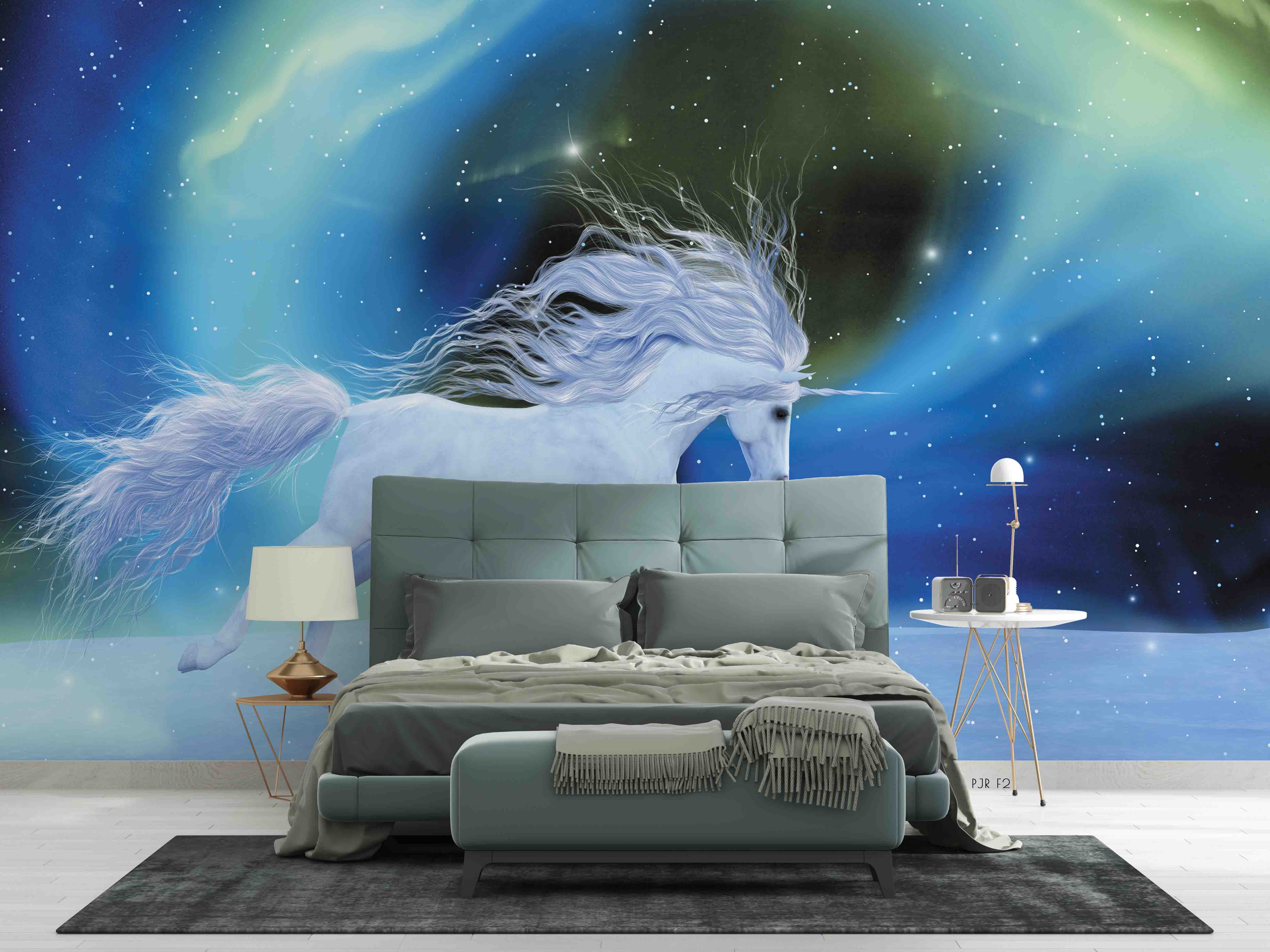 3D Aurora Myth Unicorn Wall Mural Wallpaper Wj 2120