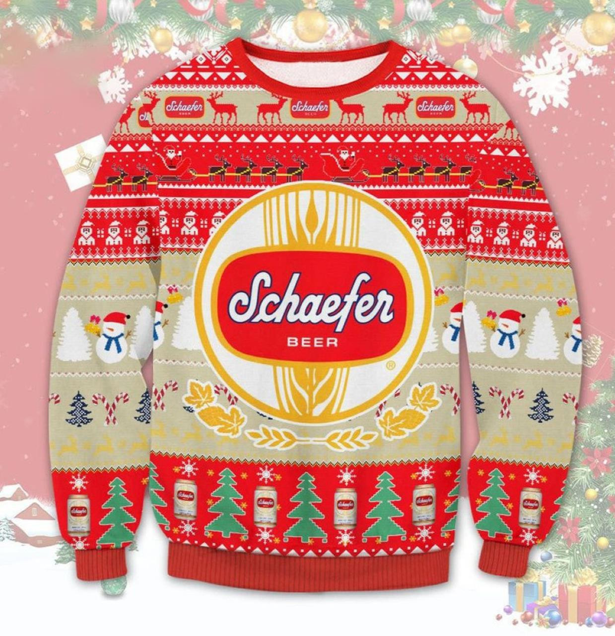 Schaefer Beer Ugly Christmas Sweater 2021 Shirt For Women Men Couple Family Funny Cute