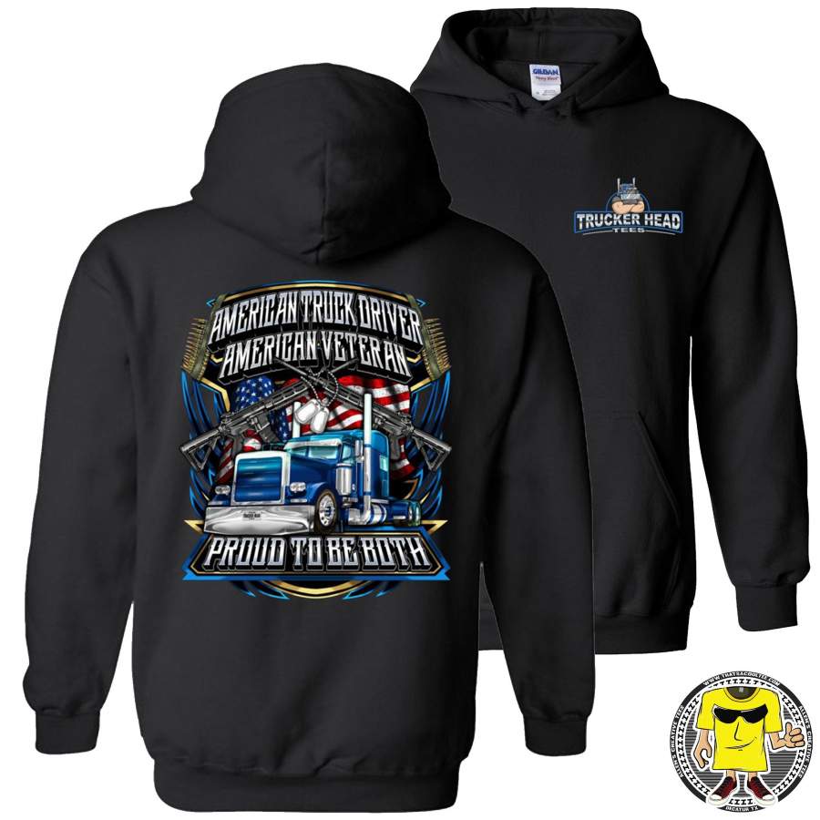 American Truck Driver American Veteran Trucker Hoodie