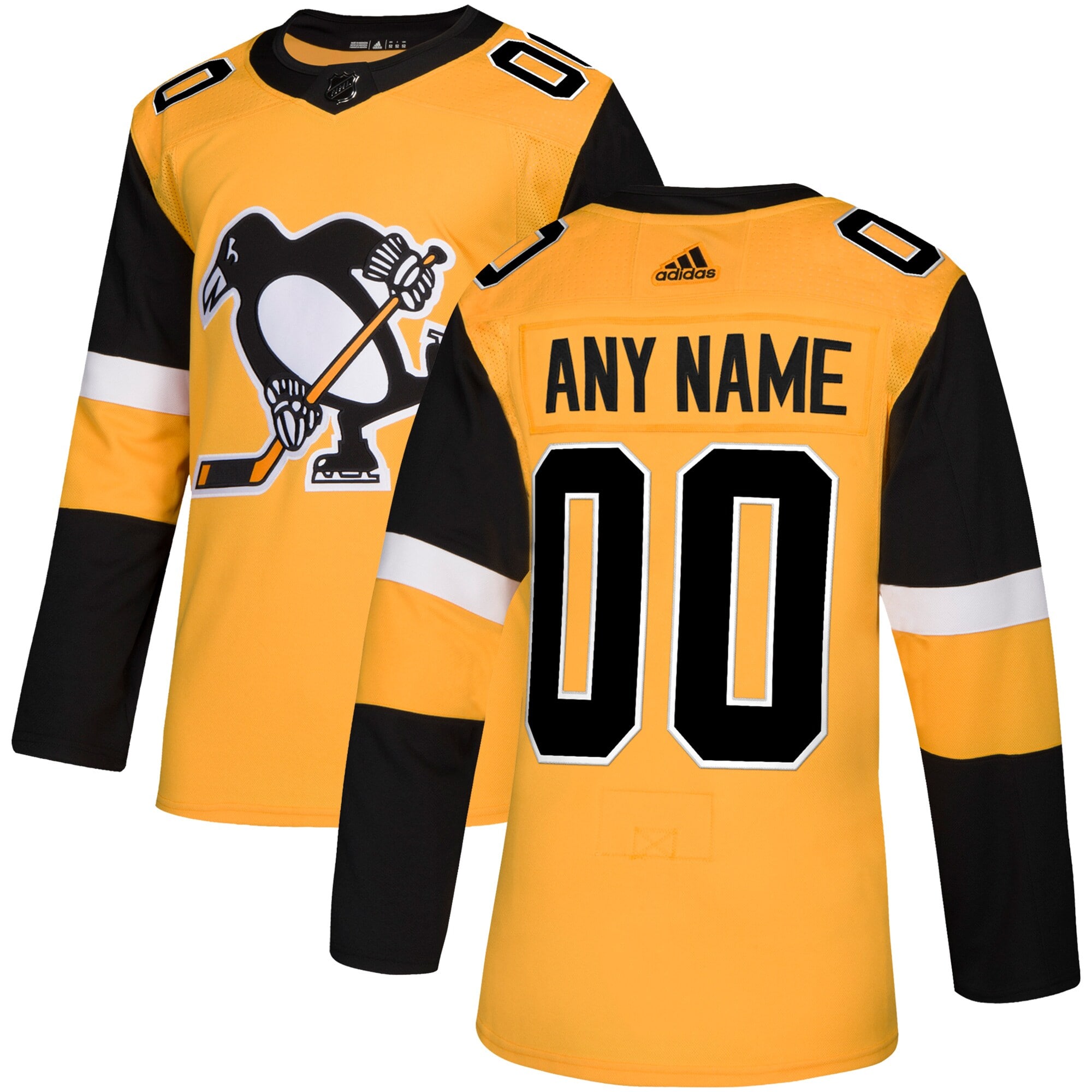 Pittsburgh Penguins Alternate Authentic Custom Jersey – Gold