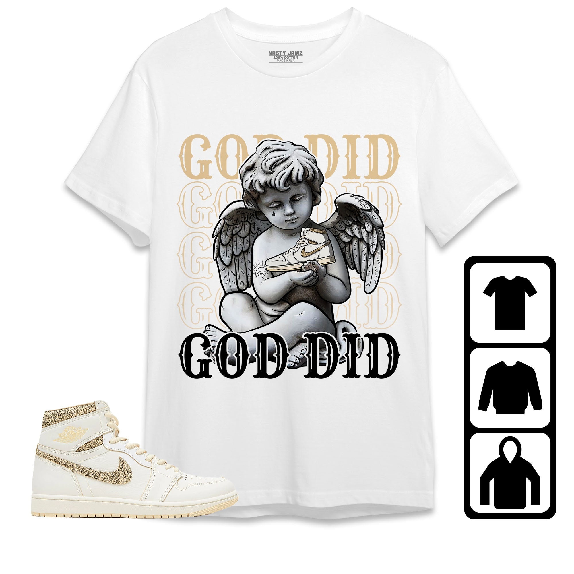 God Did Angel Unisex Shirt Match Jordan 1 Craft Vibrations Of Naija MLB x Fashionfrontiers