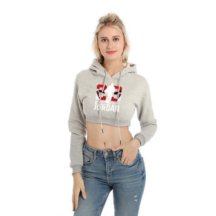 Women’s Jordan 23 Print Slim Jogger Sportswear Long Hoodie Fashion Casual Short High Quality Long-sleeved Women’s Hoodies