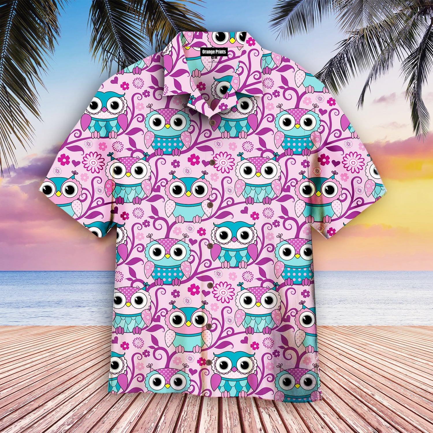 Pink Owls Hippie Hawaii Shirt For Men Women Ha83138