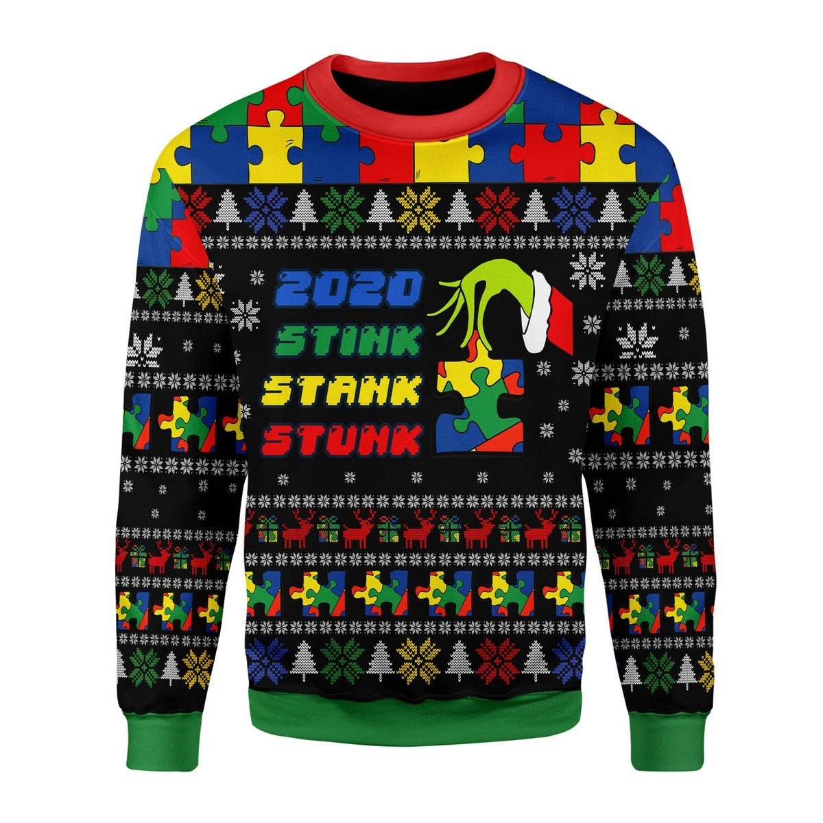 Stink Stank Stunk Autism Ugly Christmas Sweater