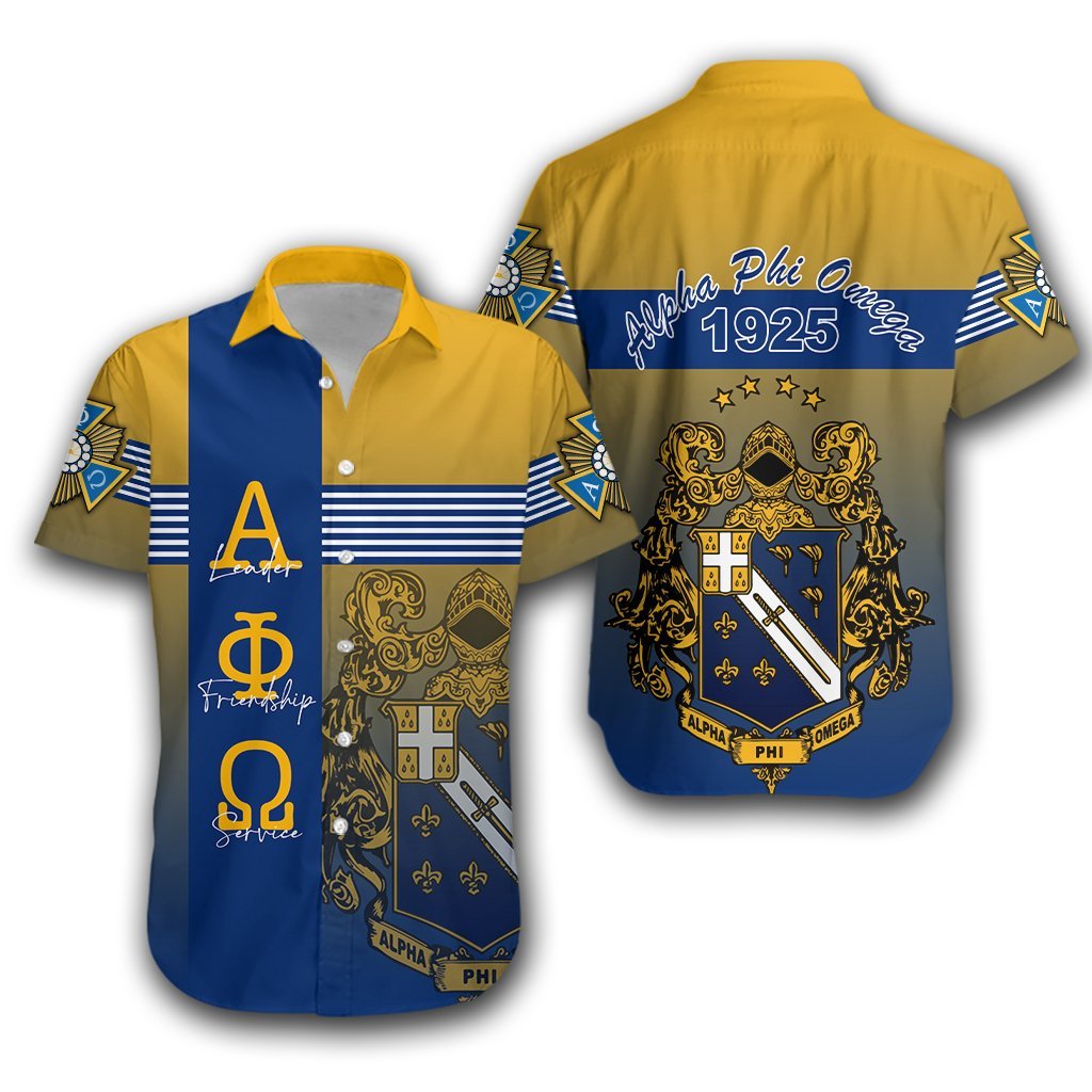 Alpha Phi Omega Hawaiian Shirt Sport Style Lt16