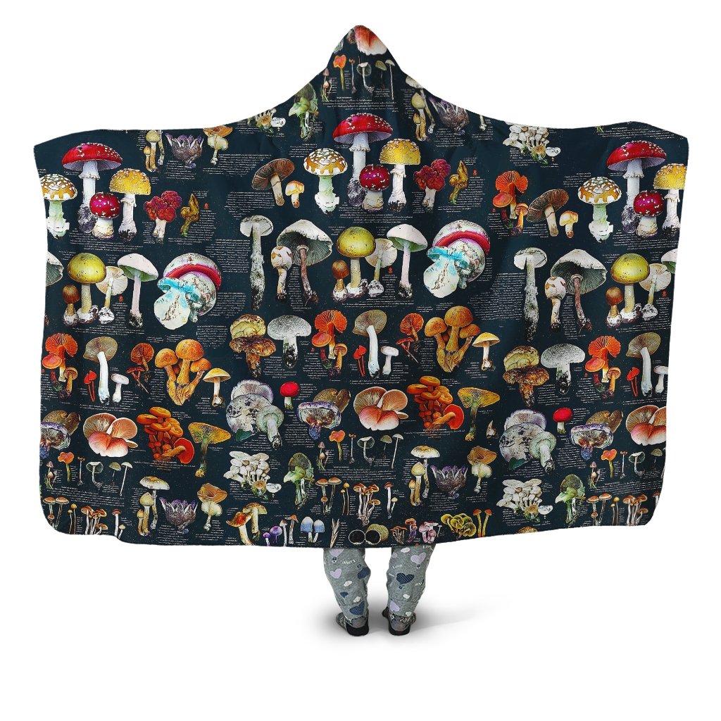 ViticStore™ 3D All Over Printed Multiple Colorful Mushrooms – Hooded Blanket