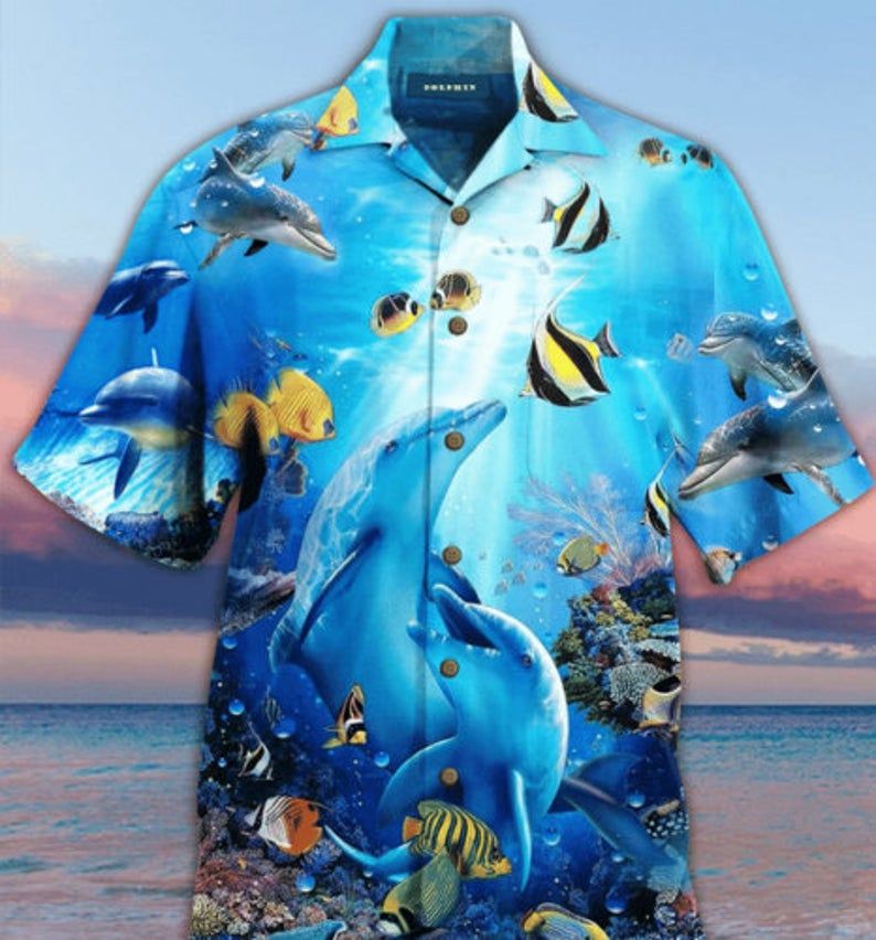 Dolphin Blue Unique Design Hawaiian Shirt Dhc18064101