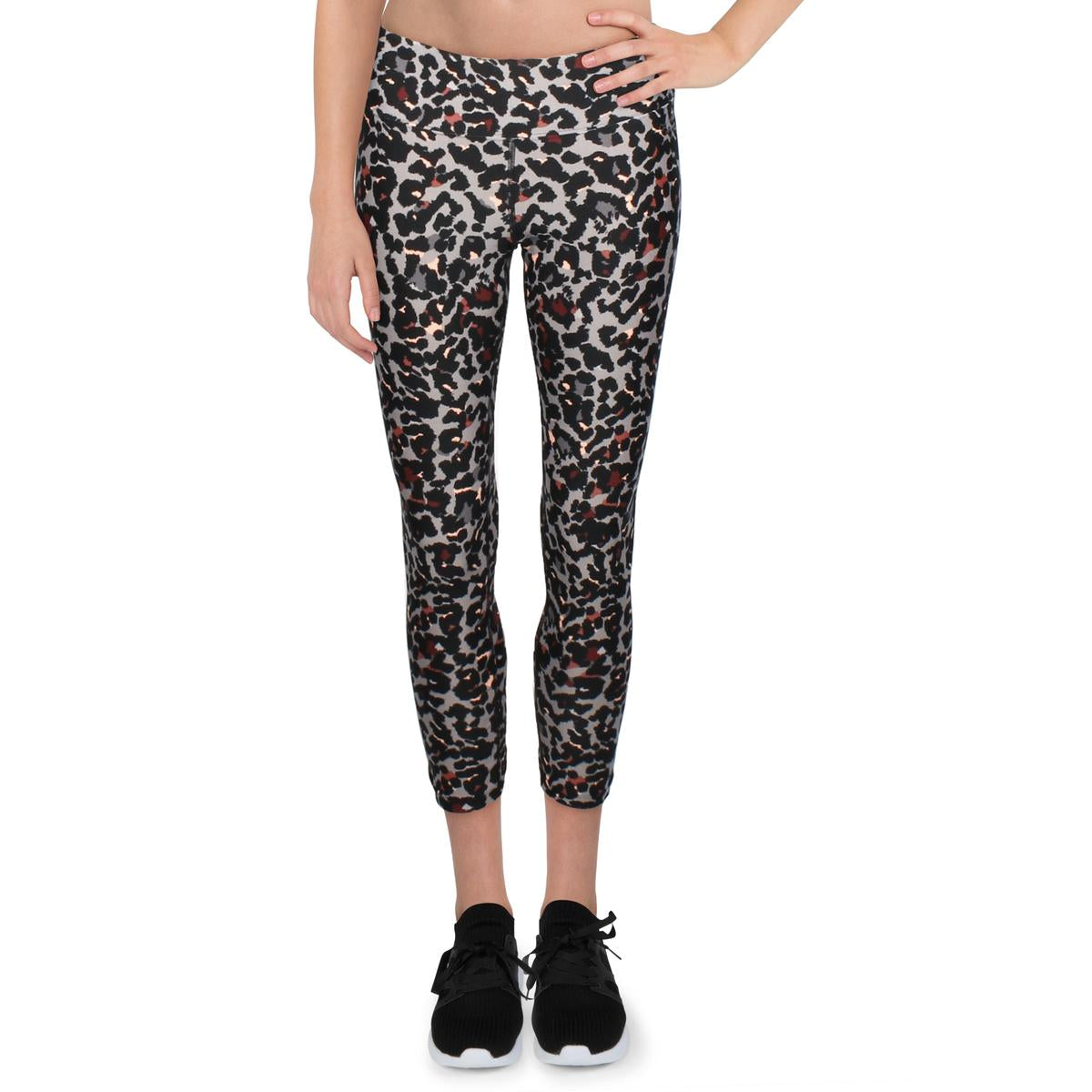 Womens Animal Print Crop Athletic Leggings