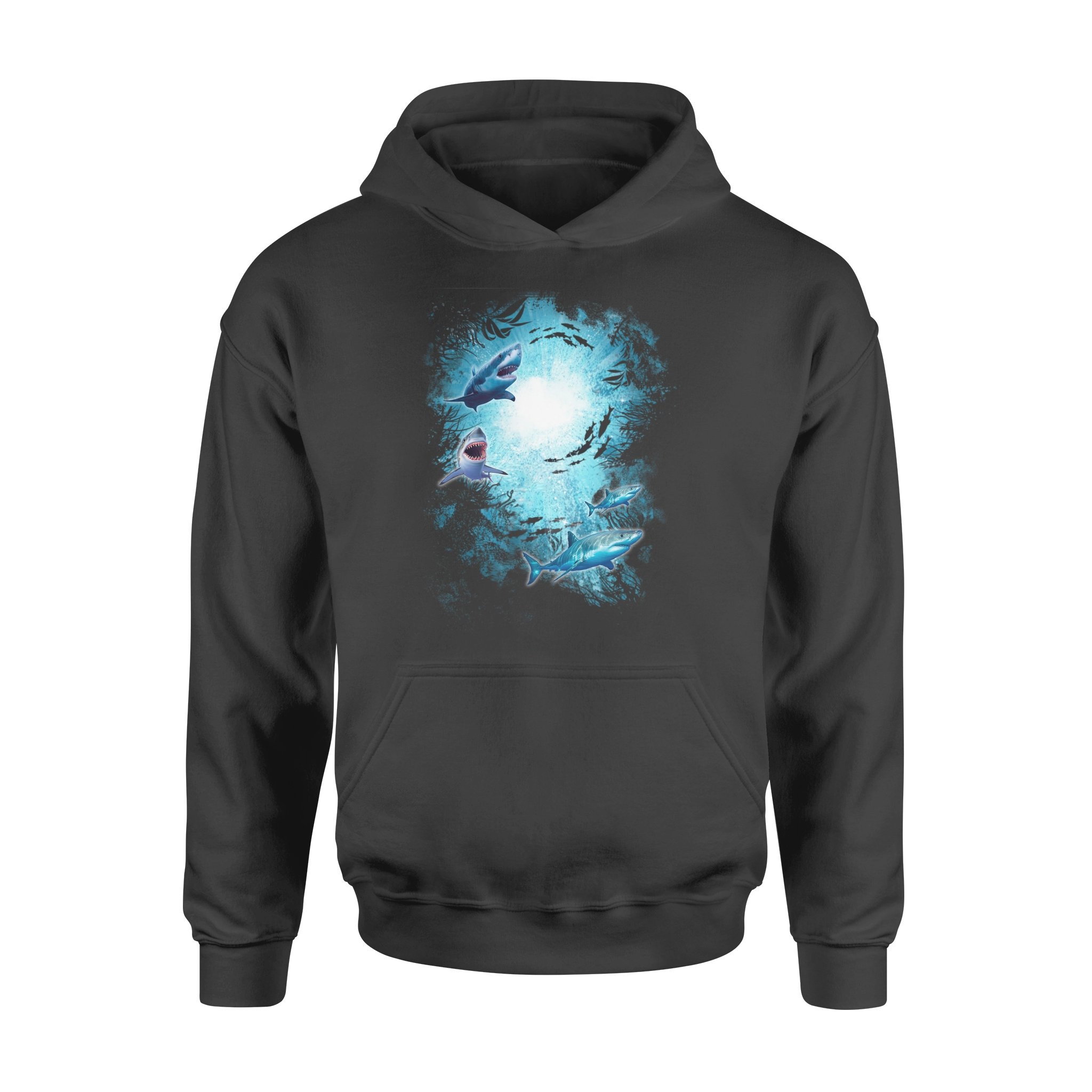 shark in the deep ocean standard hoodie 441