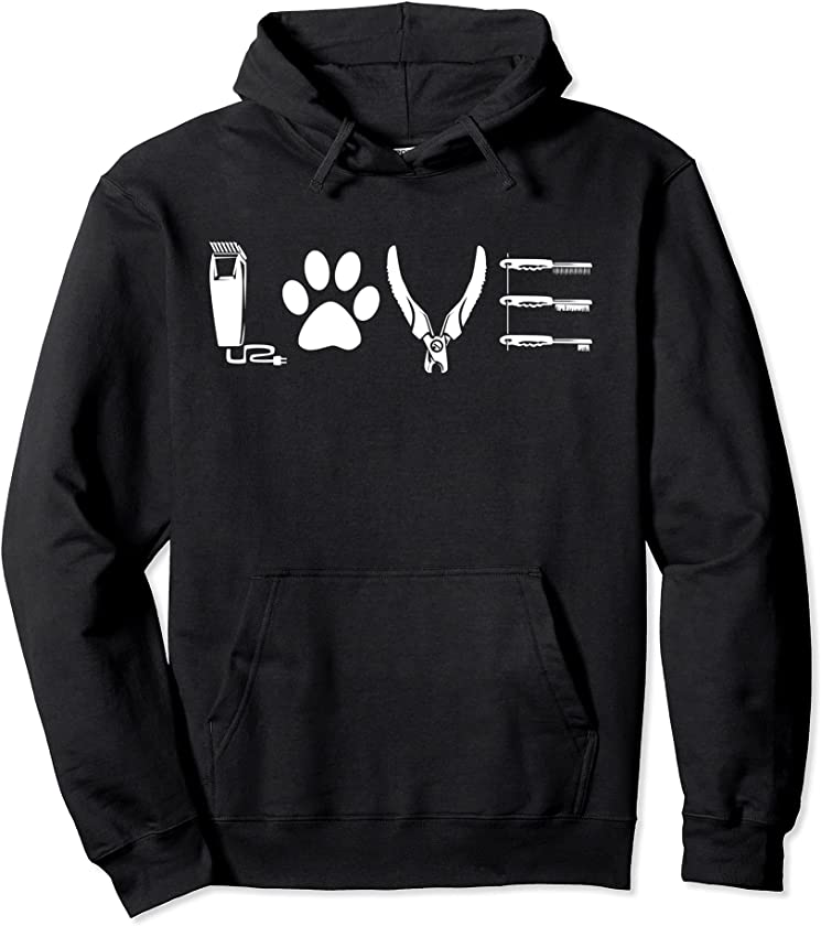 Cute Dog Groomer Gift For Men Women Puppy Dog Grooming Lover Pullover Hoodie