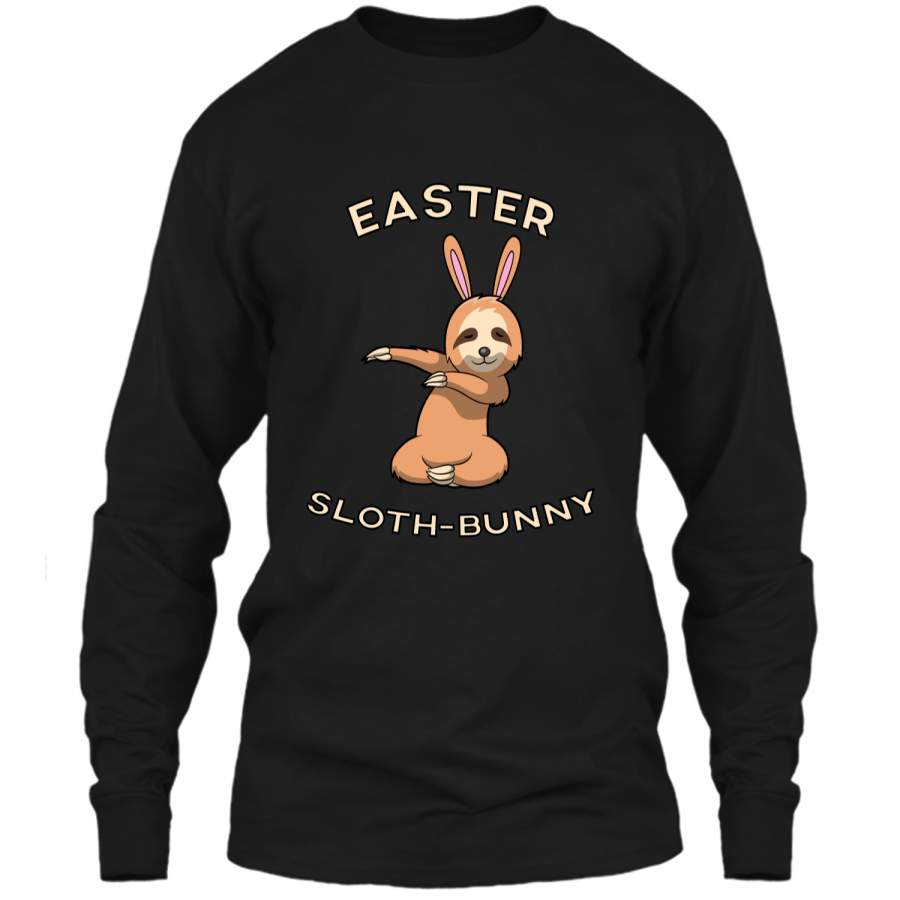 Dabbing Easter Bunny Shirt Boys Girls Sloth-Bunny T-shirt LS Ultra Cotton Tshirt