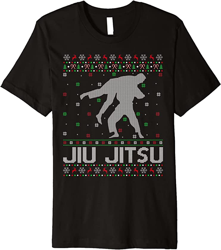 Ugly Christmas Sweater Style Jiu Jitsu Xmas Premium T-Shirt