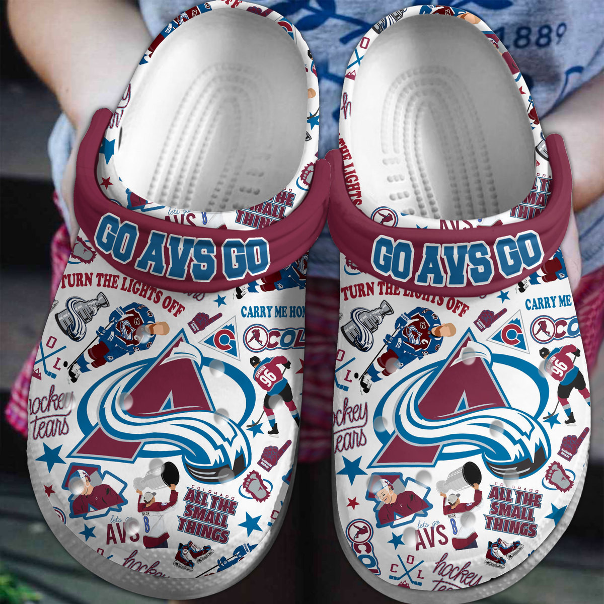 Calorado Avalanche NHL Sport Crocs Crocband Clogs Shoes Comfortable For Men Women and Kids