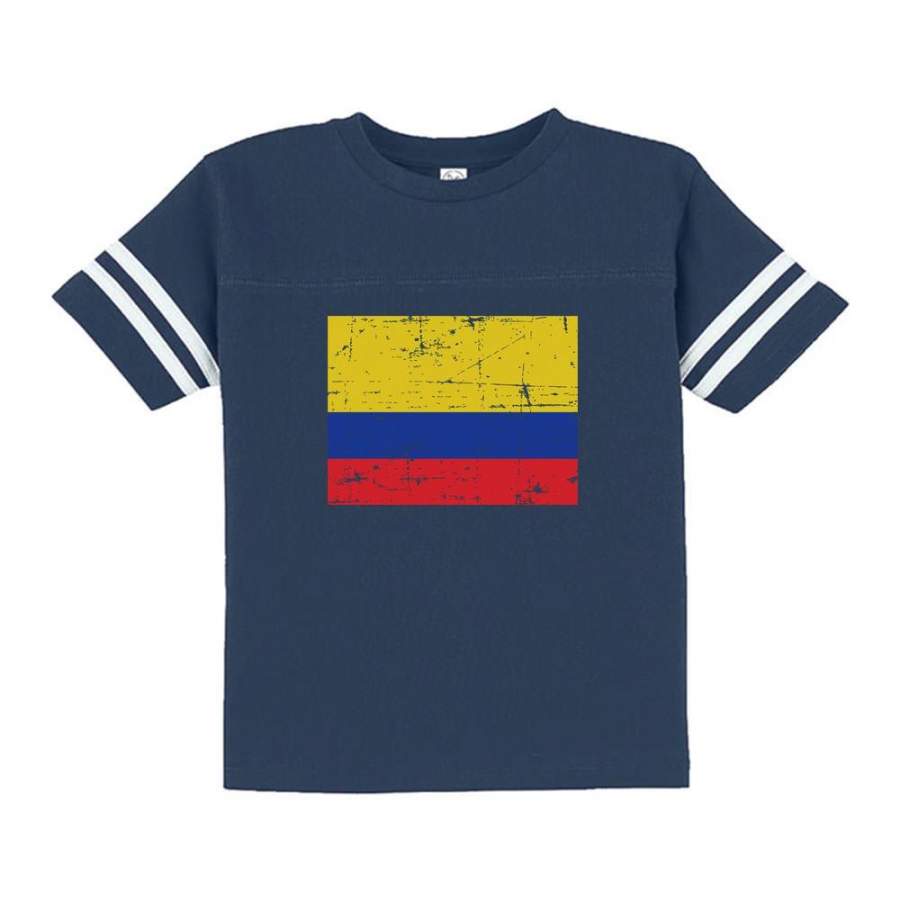 Colombia Flag Vintage Style Retro Colombian Toddler Jersey T-Shirt