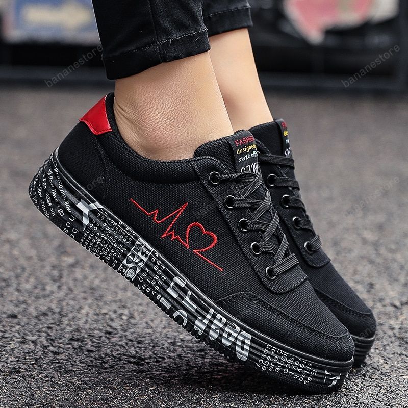 Fashion Women Vulcanized Shoes Sneakers Ladies Lace-Up Casual Shoes Breathable Canvas Lover Shoes Graffiti Flat Zapatos Hombe