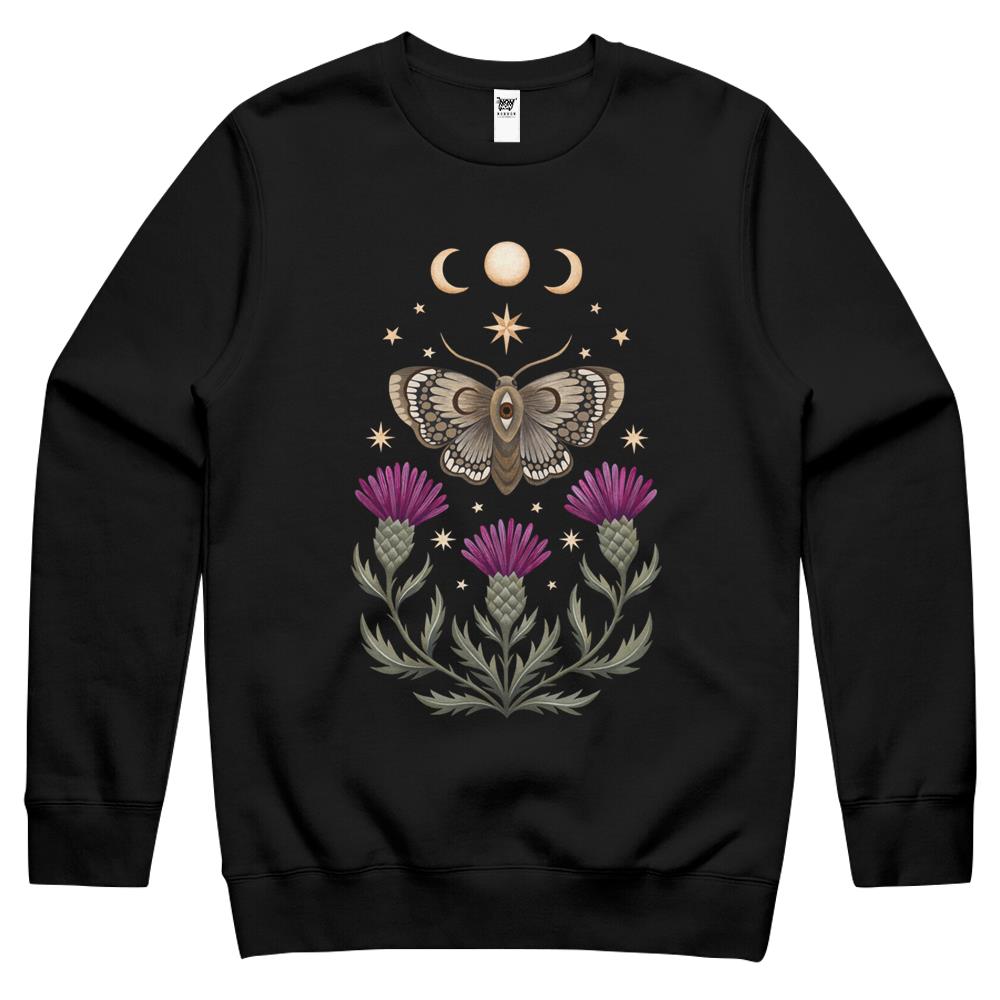 Thistle And Moth Crewneck Sweatshirt