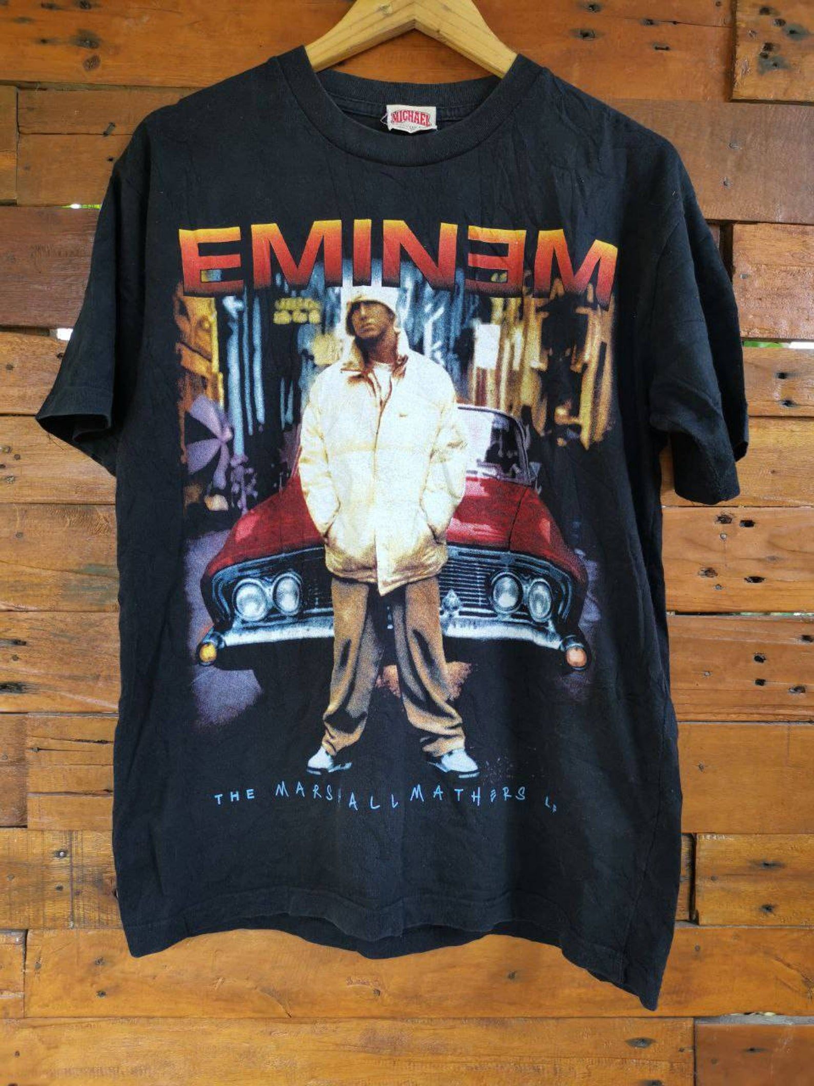 Vintage Eminem The Marshall Mathers Lp Promo Double Sided T-Shirt Rap Tee Hip Hop Gangsta Niggaz Tupac Shakur Snoop Dog Nwa M