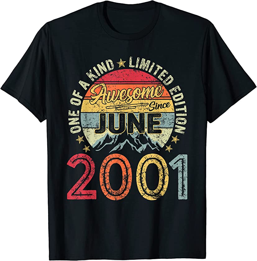 Vintage June 2001 Decorations 20th Birthday 20 Years Old T-Shirt