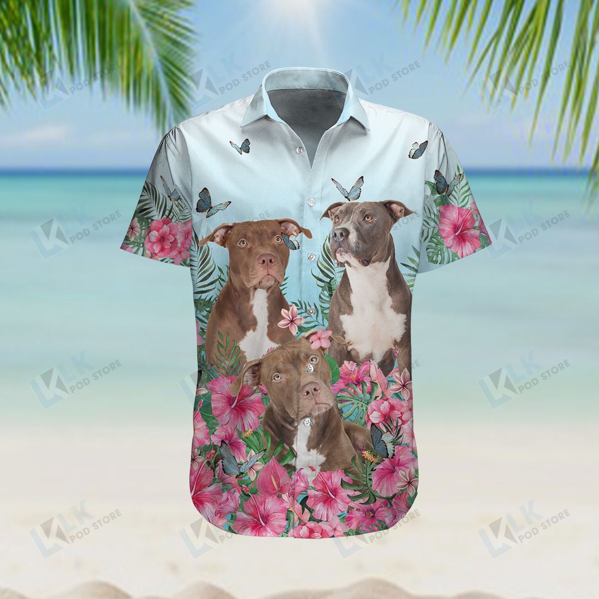 Pitbull Hawaiian Shirt Hibiscus Beach Ha52251