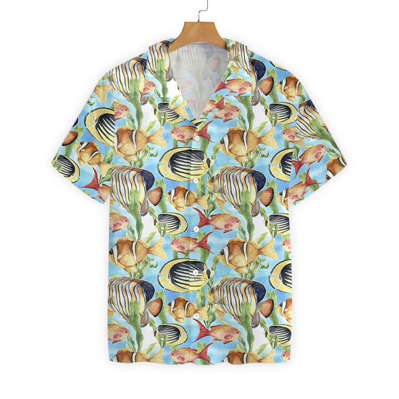 Hand Painted Tropic Fish 2610 Hawaii Shirt Ha89186