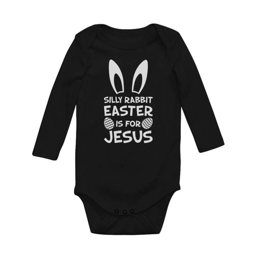 Silly Rabbit Easter Is for Jesus Baby Long Sleeve Bodysuit