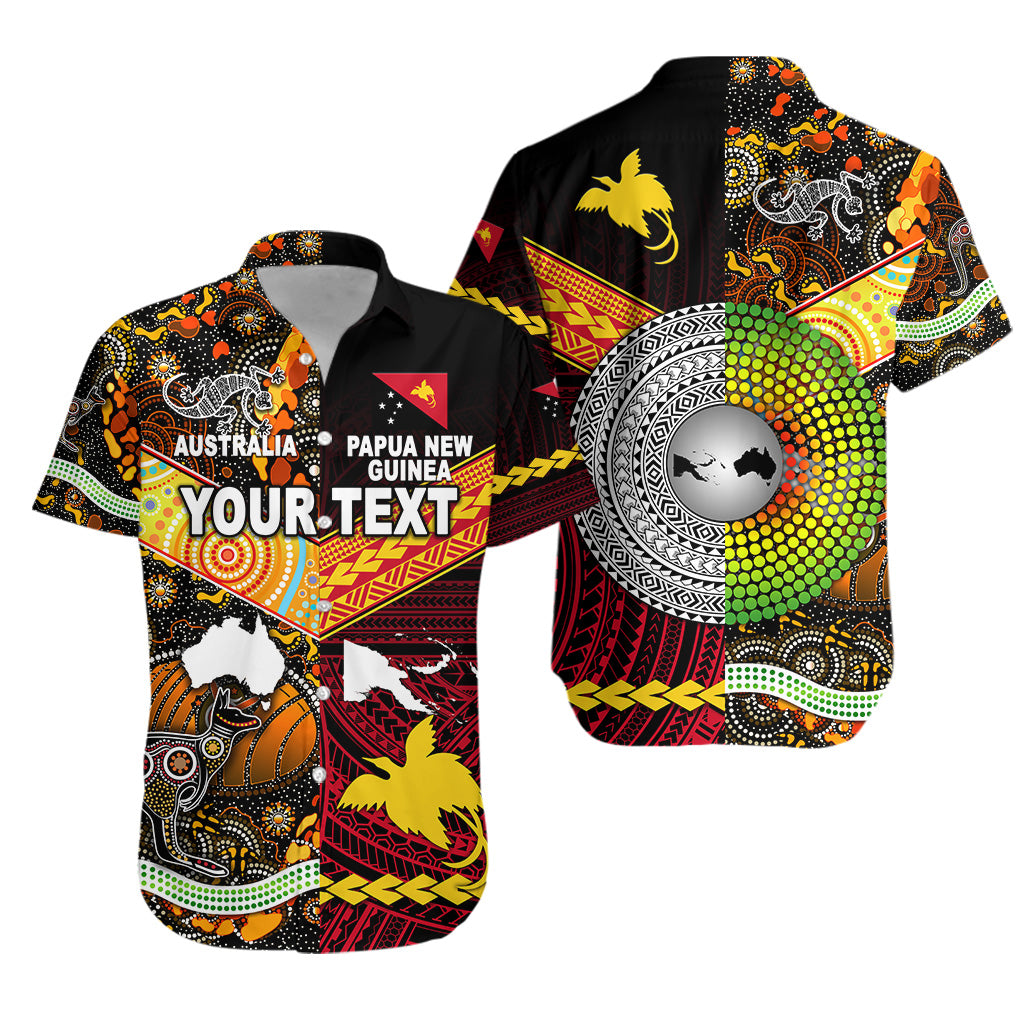 (Custom Personalised) Papua New Guinea And Australia Aboriginal Hawaiian Shirt Together Lt8