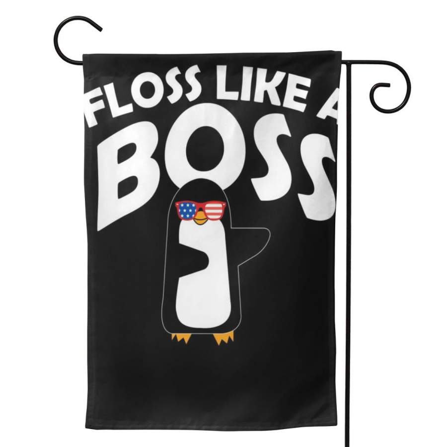 2 Pcs Garden Flag Penguin Floss Like A Boss Horizontal Poster 12.5″x18″ -Mothers Day, Birthday Gifts for Mom, Dad, Wife, Husband, Daughters, Grandma, Friends