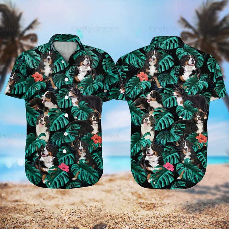 Bernese Mountain Hawaiian Beach Vacation Summer Shirt Ha99643