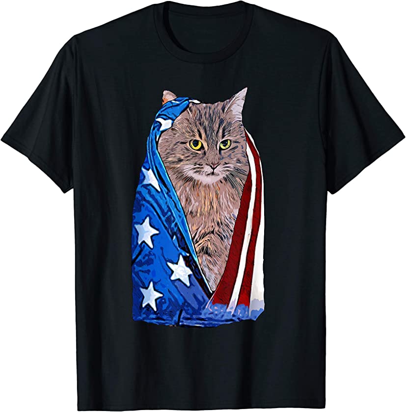 Patriotic Kitten I Kitten Lover I Cat Lover I Patriotic Cat T-Shirt